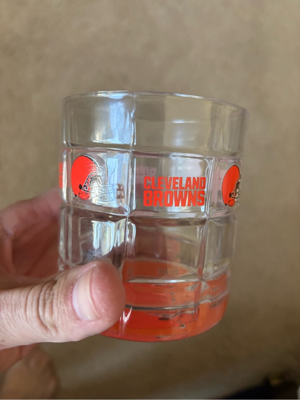 Cleveland Browns Orange Logo Glass Tumbler